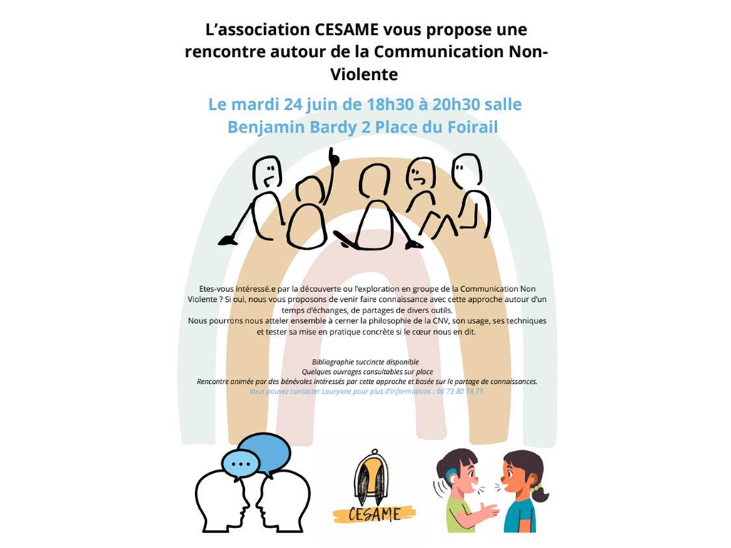 Image d'illustration de RENCONTRE AUTOUR DE LA COMMUNICATION NON-VIOLENTE